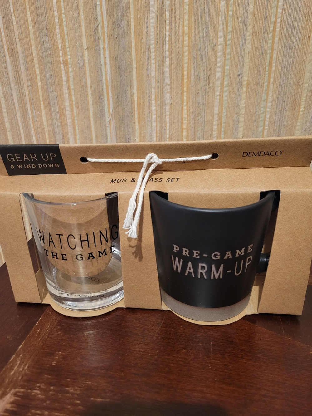 Demdaco 'Watching the Game' Glass & 'Pre-Game Warm-Up' Mug Set - NWT